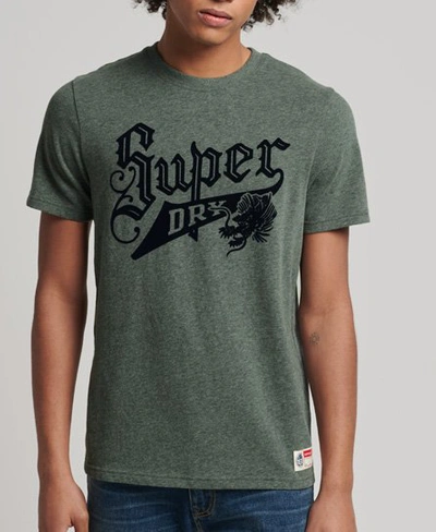 Marl / Superdry ModeSens Collegiate T-shirt Script Men\'s Rich Grey | Charcoal Vintage Style