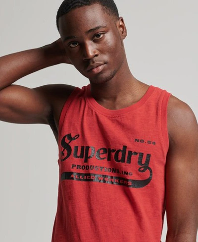 Superdry Vintage Merch Store Vest In Red | ModeSens