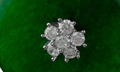 Cz By Kenneth Jay Lane Multi Cz Cluster & Jane Dangle Earrings In Emerald/ Silver