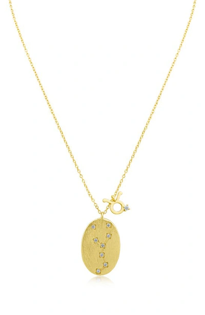 Shop Cz By Kenneth Jay Lane Aries Cz Constellation Astrological Sign Charm Pendant Necklace In Aries/ Gold