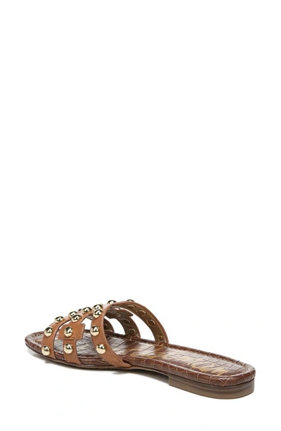 Sam Edelman Women's Bay 14 Ball Studded Leather Slide Sandals In Saddle