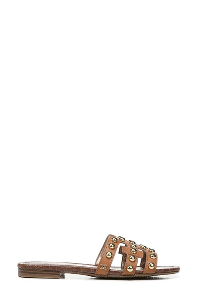 Sam Edelman Women's Bay 14 Ball Studded Leather Slide Sandals In Saddle