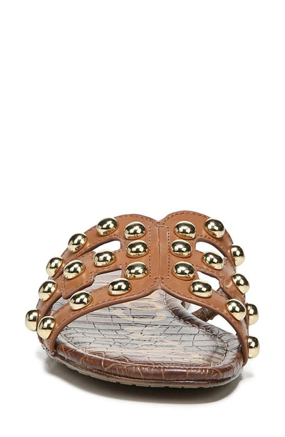 Sam Edelman Women's Bay 14 Ball Studded Leather Slide Sandals In Saddle