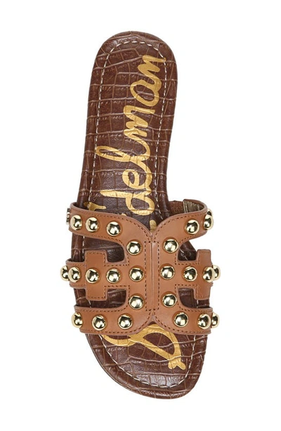 Sam Edelman Women's Bay 14 Ball Studded Leather Slide Sandals In Saddle