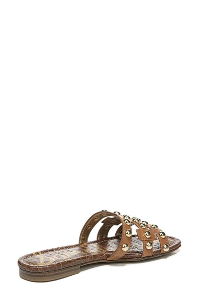 Sam Edelman Women's Bay 14 Ball Studded Leather Slide Sandals In Saddle