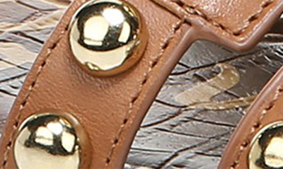 Sam Edelman Women's Bay 14 Ball Studded Leather Slide Sandals In Saddle