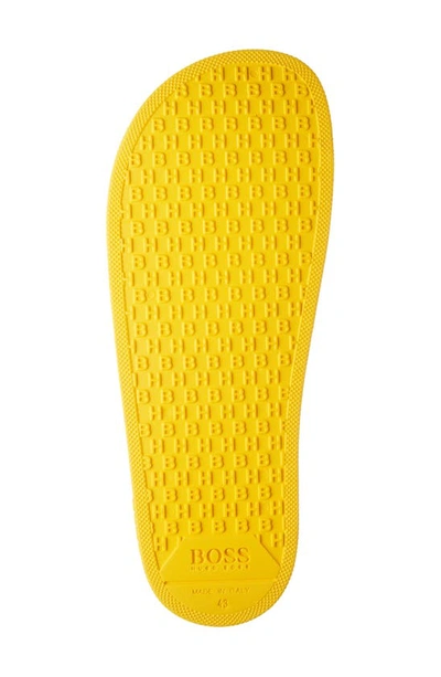 Shop Hugo Boss Bay Slide Sandal In Medium Yellow