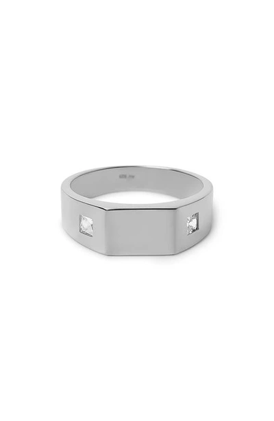 Shop Argento Vivo Sterling Silver Signet Ring In Silver