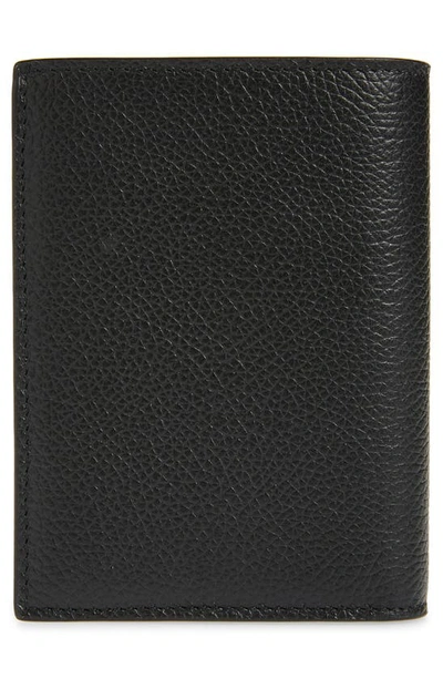 Shop Balenciaga Cash Logo Vertical Leather Bifold Wallet In Black
