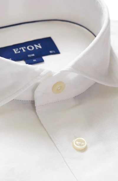 Shop Eton Slim Fit Cotton & Silk Shirt In White