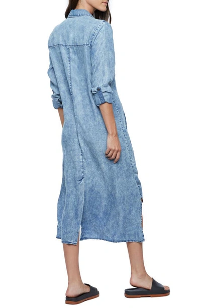 Shop Wash Lab Denim Chill Out Shirtdress In Pleasant Blue