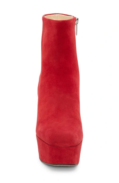 Shop Vince Camuto Leslieon Square Toe Platform Boot In Ramba Red Suede