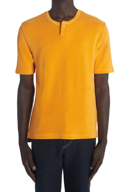 Shop Bottega Veneta Terry T-shirt In Tangerine