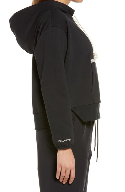 Shop Nike Dri-fit Swoosh Fly Standard Issue Basketball Hoodie In Black/ Pale Ivory