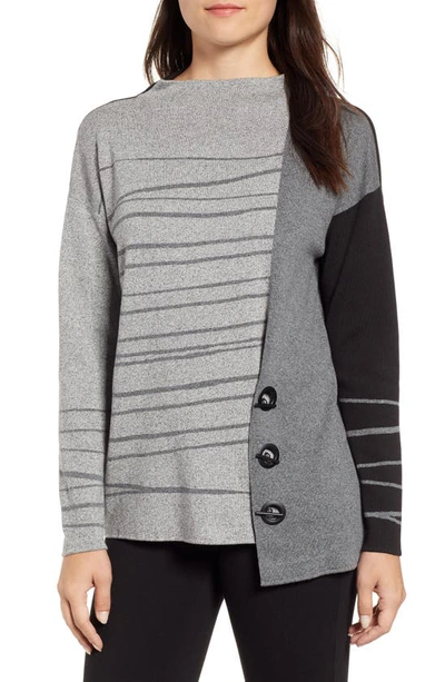 Shop Nic + Zoe Toggled Stripe Sweater In Multi