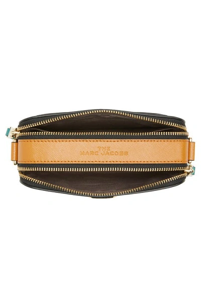 Shop Marc Jacobs The Colorblock Snapshot Bag In Black/ Honey Ginger Multi