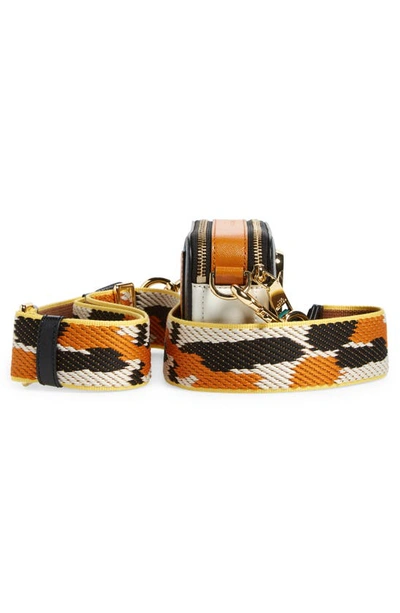 Shop Marc Jacobs The Colorblock Snapshot Bag In Black/ Honey Ginger Multi