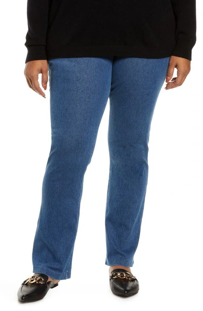 Shop Lyssé Straight Leg Jeggings In Mid Wash