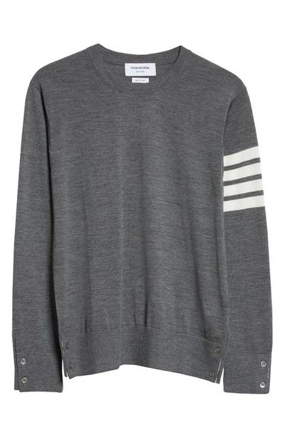 Shop Thom Browne 4-bar Merino Wool Sweater In Med Grey