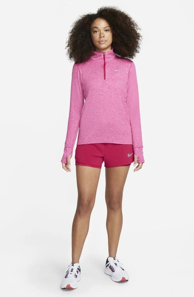 Shop Nike Element Half Zip Pullover In Hibiscus/ Pink/ Heather