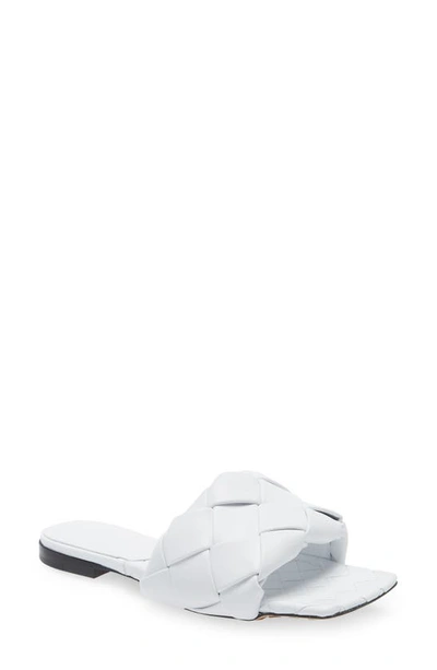 Shop Bottega Veneta Woven Slide Sandal In Optic White