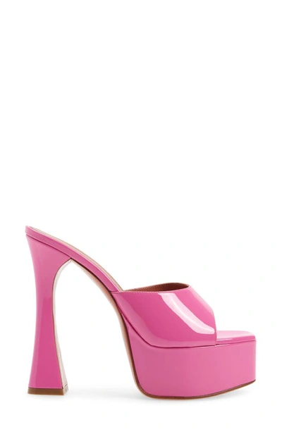 Shop Amina Muaddi Dalida Platform Sandal In Pink Patent