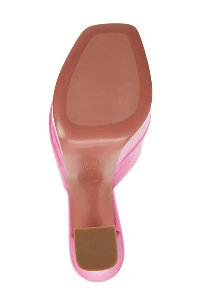 Shop Amina Muaddi Dalida Platform Sandal In Pink Patent