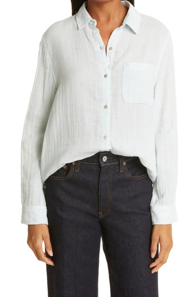 Shop Rails Ellis Cotton Button-up Shirt In Sky