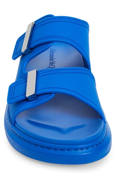 Shop Alexander Mcqueen Oversize Slide Sandal In Blue