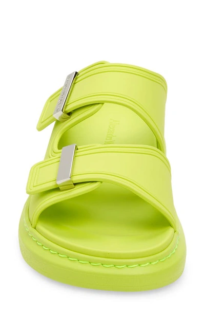 Shop Alexander Mcqueen Oversize Slide Sandal In Lime