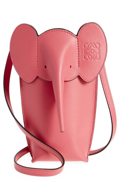 Shop Loewe Elephant Pocket Leather Crossbody Bag In New Candy