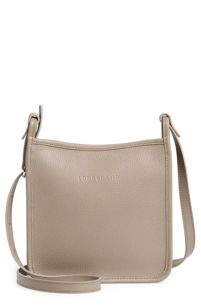 Shop Longchamp Small Le Foulonné Leather Crossbody Bag In Turtle Dove