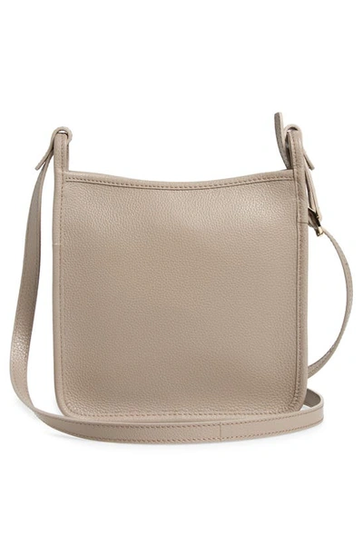 Shop Longchamp Small Le Foulonné Leather Crossbody Bag In Turtle Dove