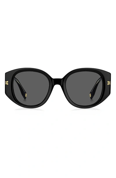 Shop Marc Jacobs Round Sunglasses In Black / Grey