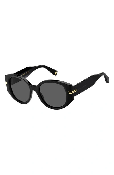 Shop Marc Jacobs Round Sunglasses In Black / Grey