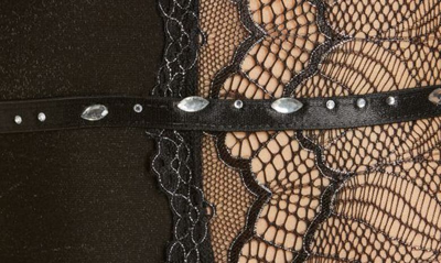 Coquette Embellished Undewire Lace Teddy In Black