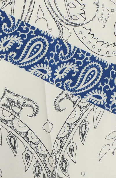 Shop Etro Patchwork Print Silk Palazzo Pants In Bianco 0990