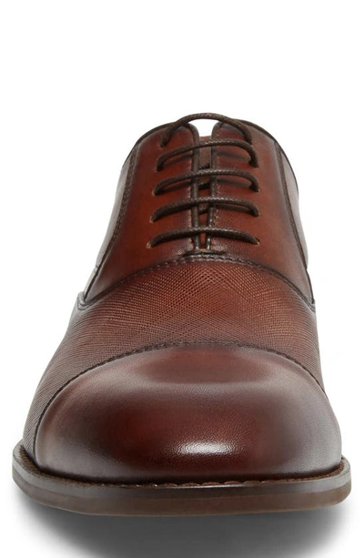 Shop Steve Madden Proctor Cap Toe Derby In Tan Leather