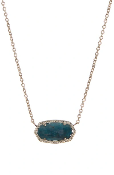 Shop Kendra Scott Elisa Birthstone Pendant Necklace In Gold Aqua Apatite