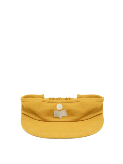 Shop Isabel Marant Logo Embroidered Elasticated Hem Cap In Yellow