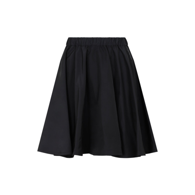 Shop Moncler Pleated Drawstring Mini Skirt In Black
