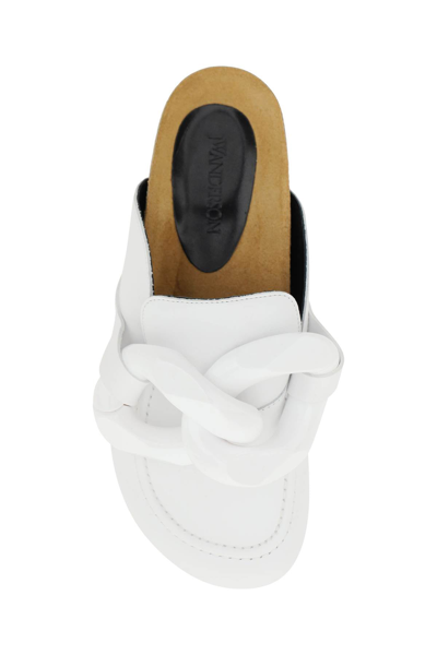 Shop Jw Anderson J.w. Anderson Leather Chain Mules In White