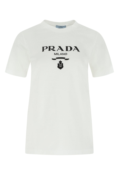 Shop Prada White Cotton T-shirt  Nd  Donna Xs
