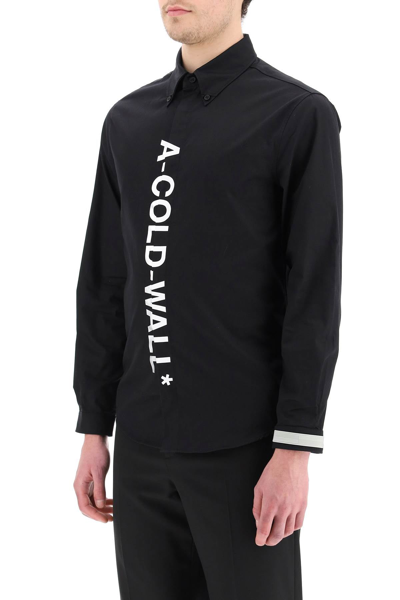 Shop A-cold-wall* A Cold Wall Split Dialogue Shirt In Black