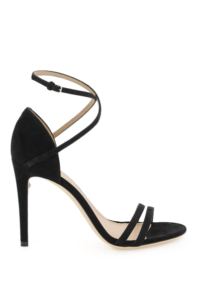 Shop Ferragamo Suede Leather Sandals In Nero (black)