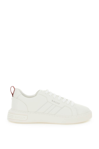 Shop Bally New Maxim Leather Sneakers In White (white)