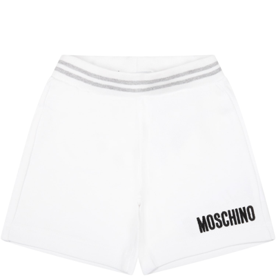 Shop Moschino White Short For Baby Kids With Logo