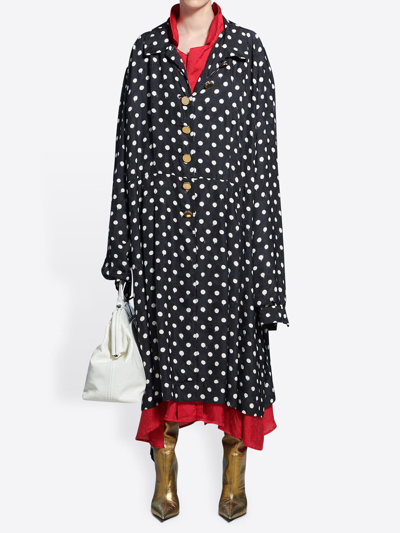 Shop Balenciaga Spray Dots Reversible Dress In Black/red