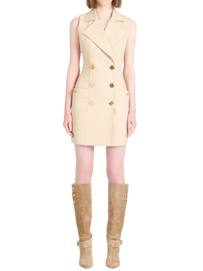 Shop Balmain Monogram Jacquard Dress