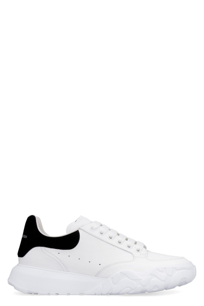 Shop Alexander Mcqueen New Court Leather Sneakers In White